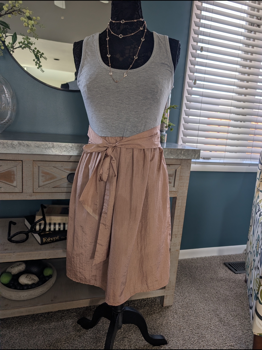 THML Blush Pink Tie-Waist Midi Dress